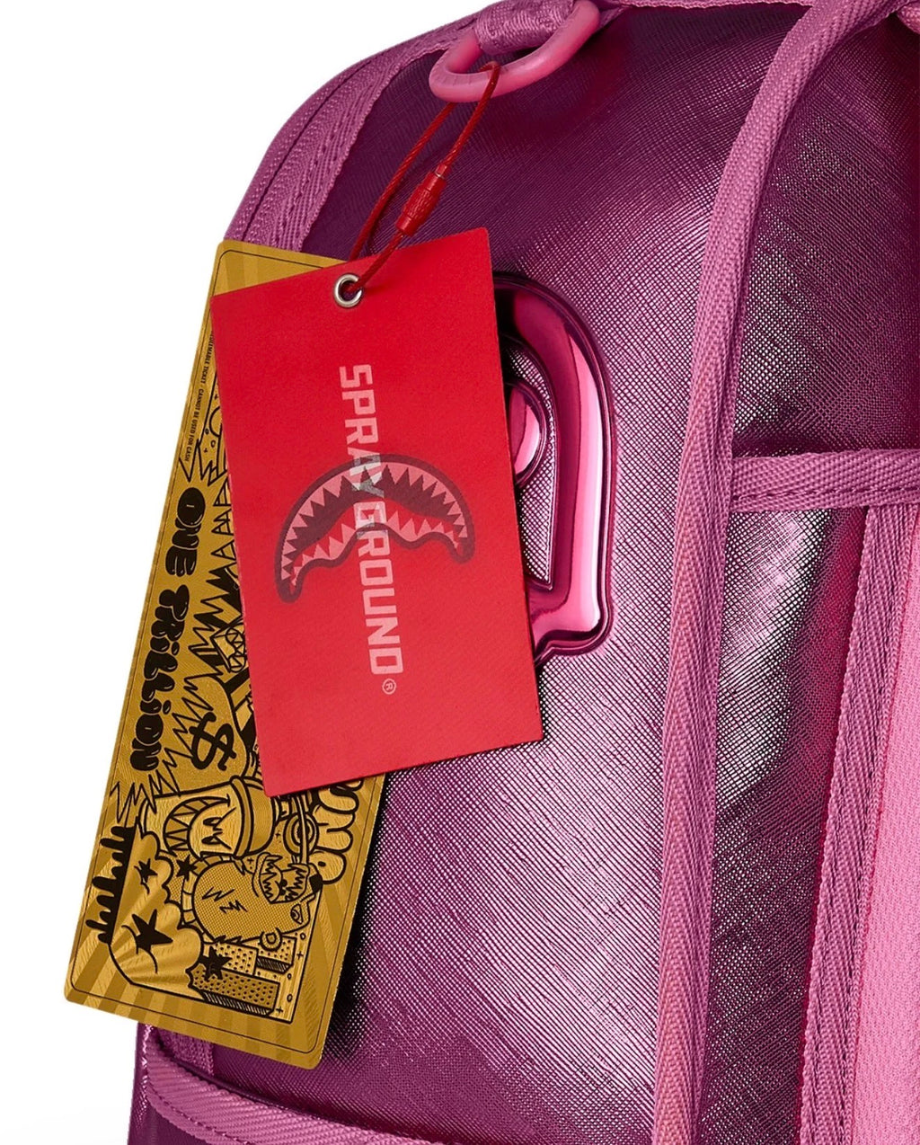 SPRAYGROUND METALLIC PINK METALLIC DRIP BACKPACK