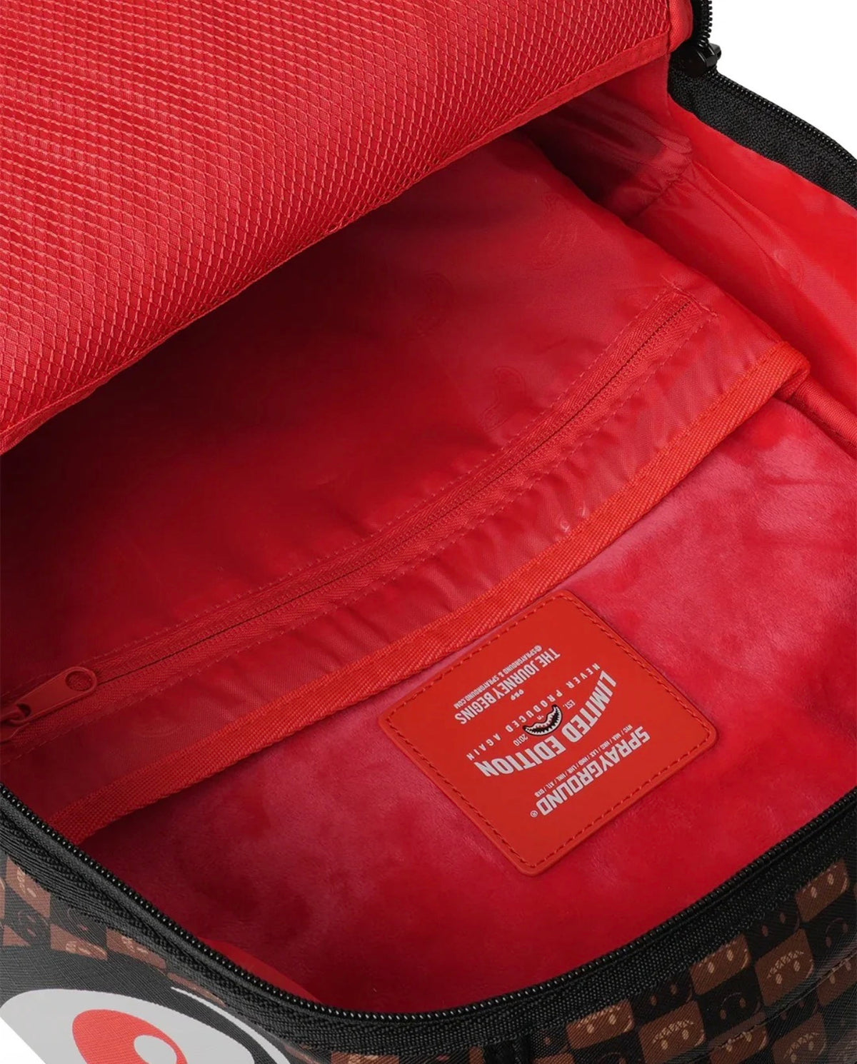 SPRAYGROUND SHARKS IN PARIS WTF BUBBLE BROWN CHECK BACKPACK