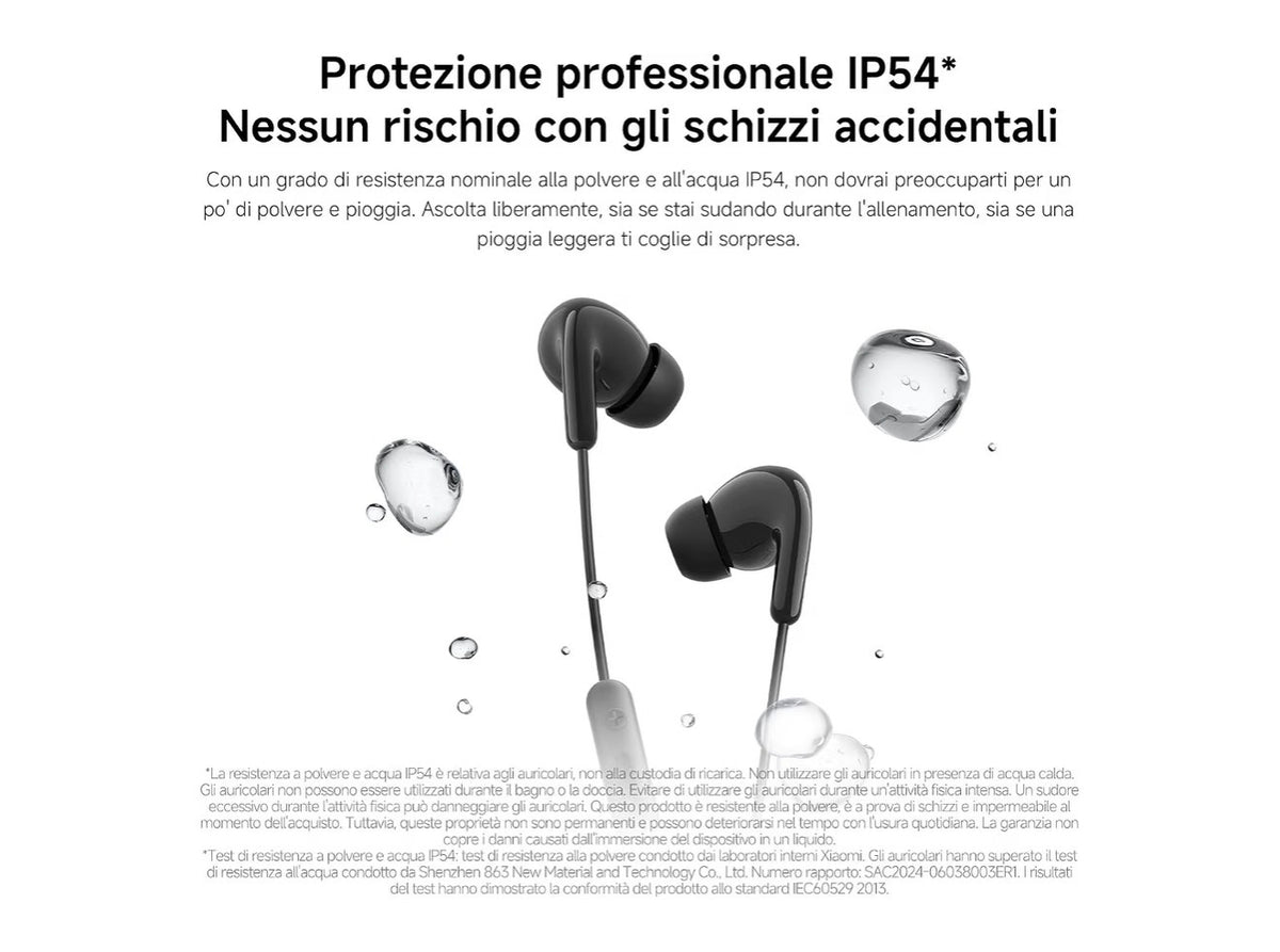 XIAOMI Auricolari Type-C, Cuffie, suono di alta qualità con driver da 12.4mm, microfono HD, sensazione comoda con design ergonomico, controllo a tre bottoni sul cavo, IP54, Blanco