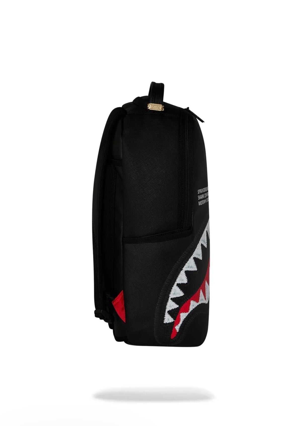 SPRAYGROUND SHARK CENTRAL BLACK EMBROIDERED SHARK BACKPACK