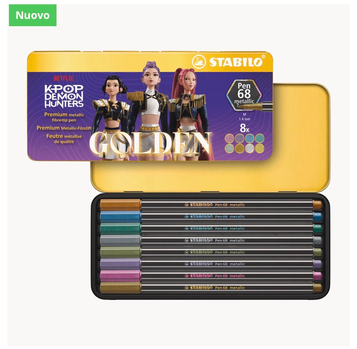 STABILO Pen 68 metallic KPop Demon Hunters
Portafoglio di metallo da 8 differenti colori
