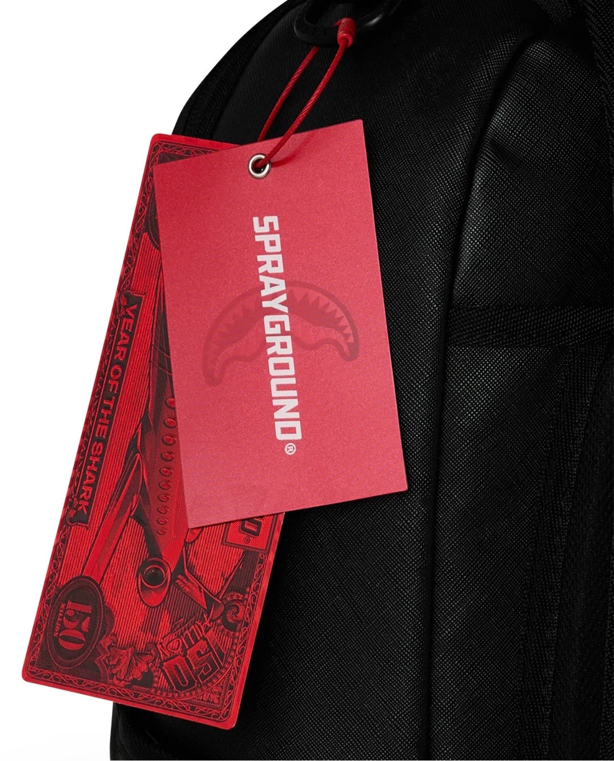 SPRAYGROUND SHARK CENTRAL BLACK EMBROIDERED SHARK BACKPACK
