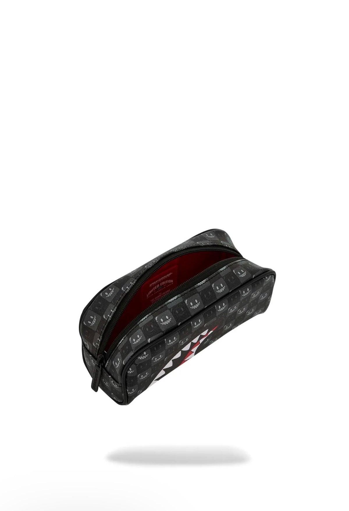 SPRAYGROUND SHARKS IN PARIS WTF BUBBLY BLACK CHECK POUCH
