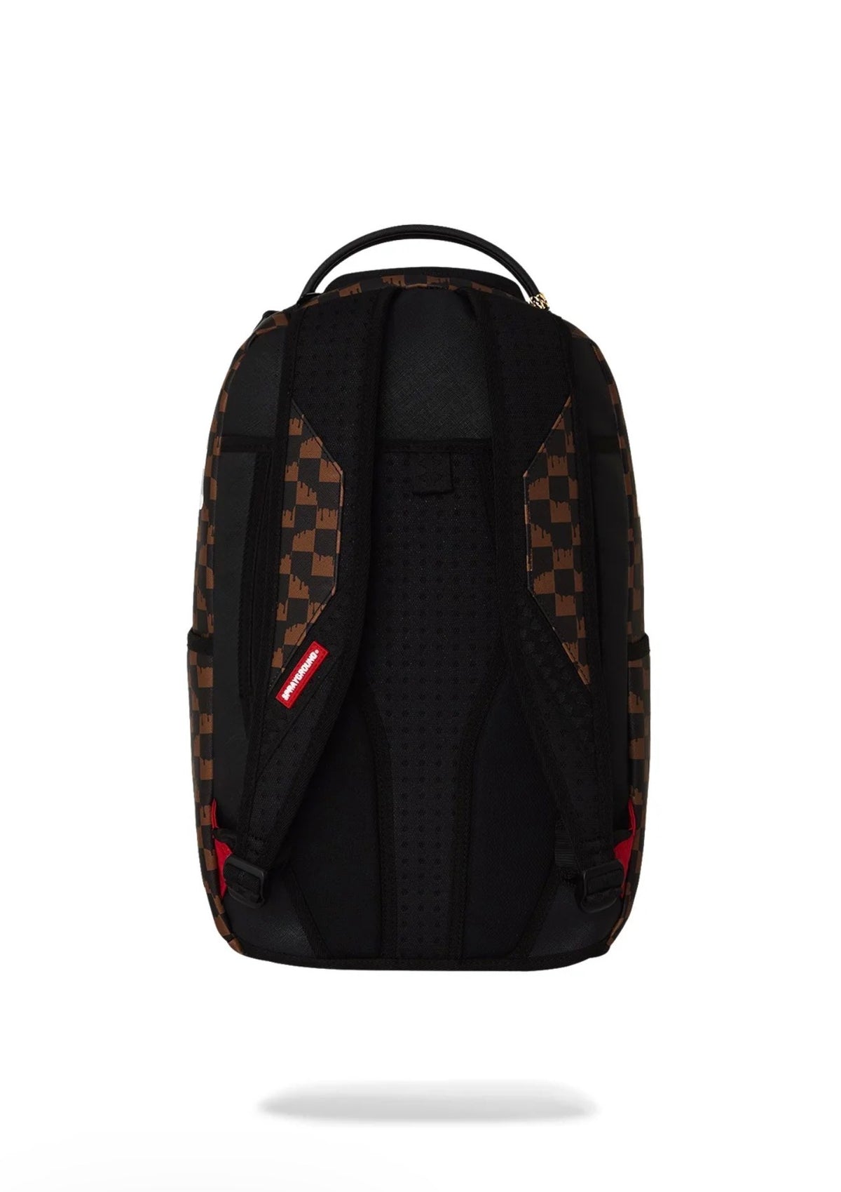 SPRAYGROUND BROWN AND CREAMY DRIP CHECK SHARK BACKPACK