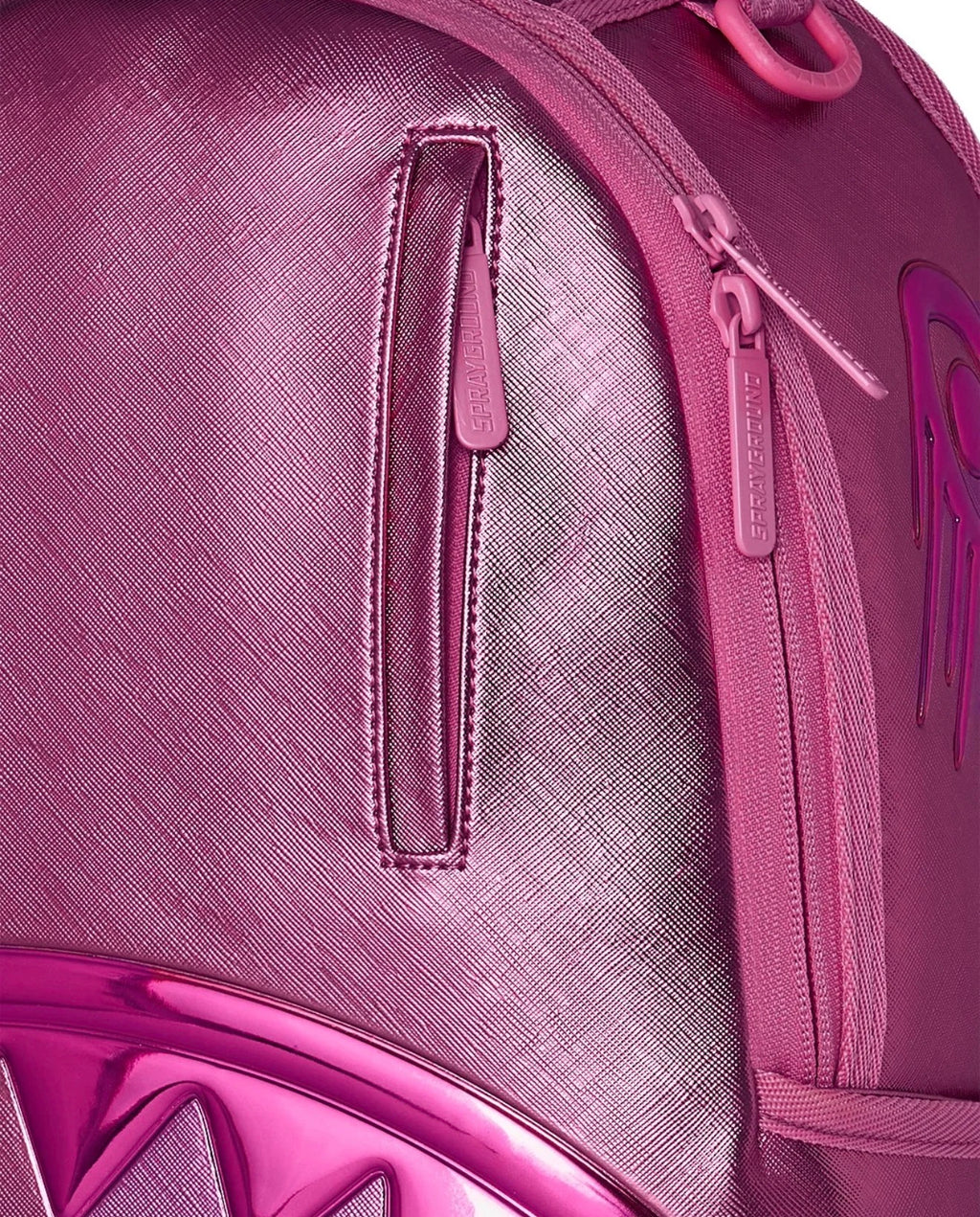 SPRAYGROUND METALLIC PINK METALLIC DRIP BACKPACK