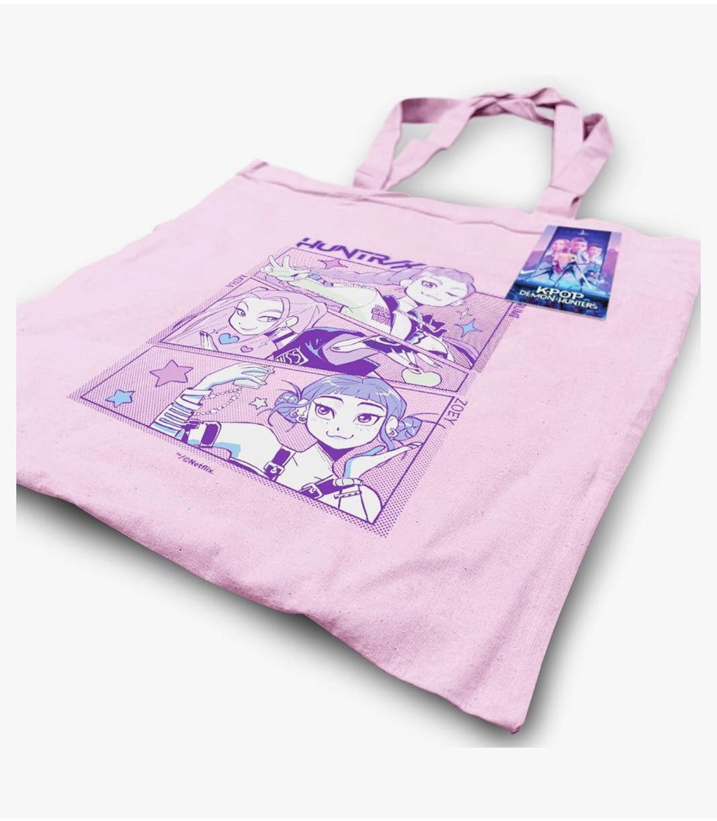 K-POP DEMON HUNTERS (KEY ART) PINK TOTE BAG – Riutilizzabile Eco-Friendly