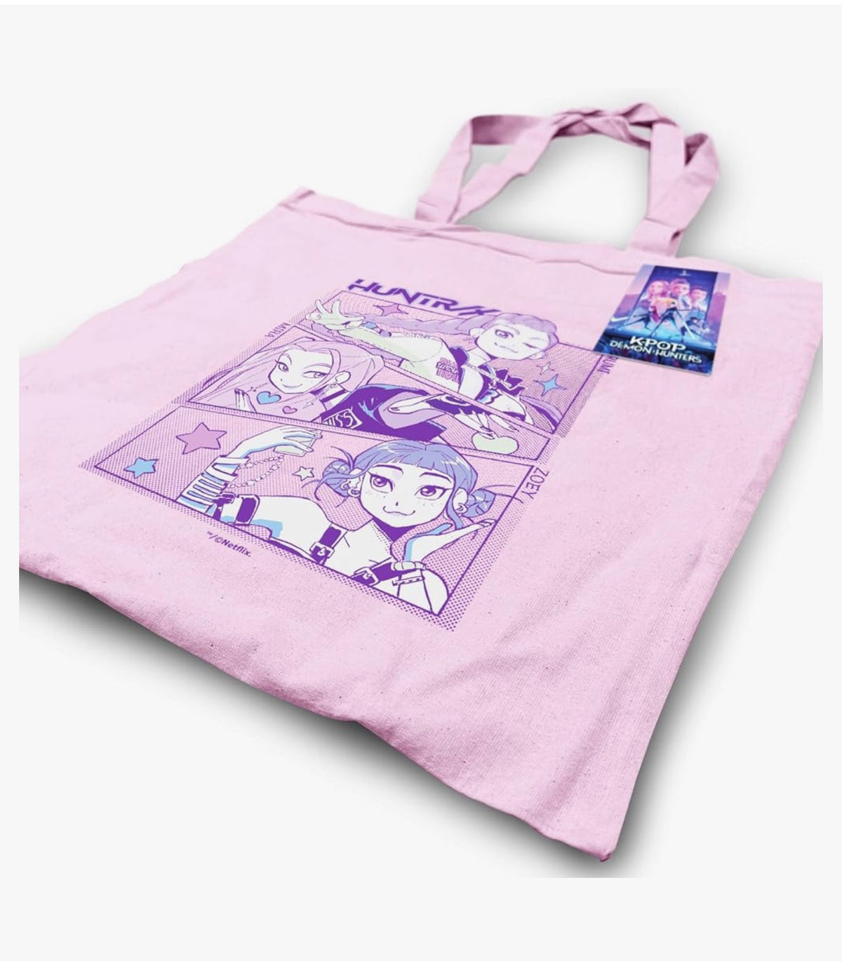 K-POP DEMON HUNTERS (KEY ART) PINK TOTE BAG – Riutilizzabile Eco-Friendly