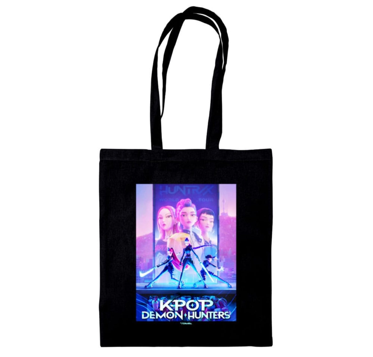 K-POP DEMON HUNTERS (KEY ART) BLACK TOTE BAG – Riutilizzabile Eco-Friendly
