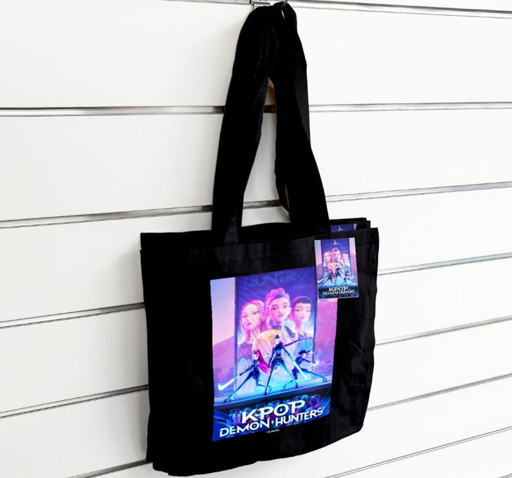 K-POP DEMON HUNTERS (KEY ART) BLACK TOTE BAG – Riutilizzabile Eco-Friendly